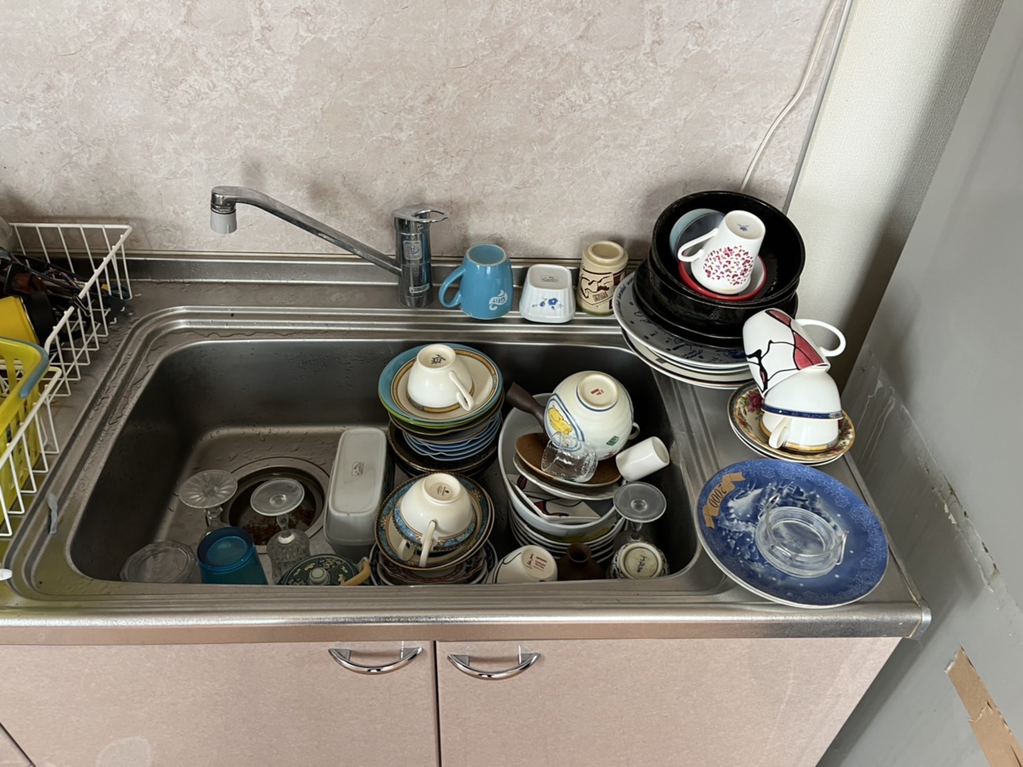 tidying up the kitchen-dish disposal