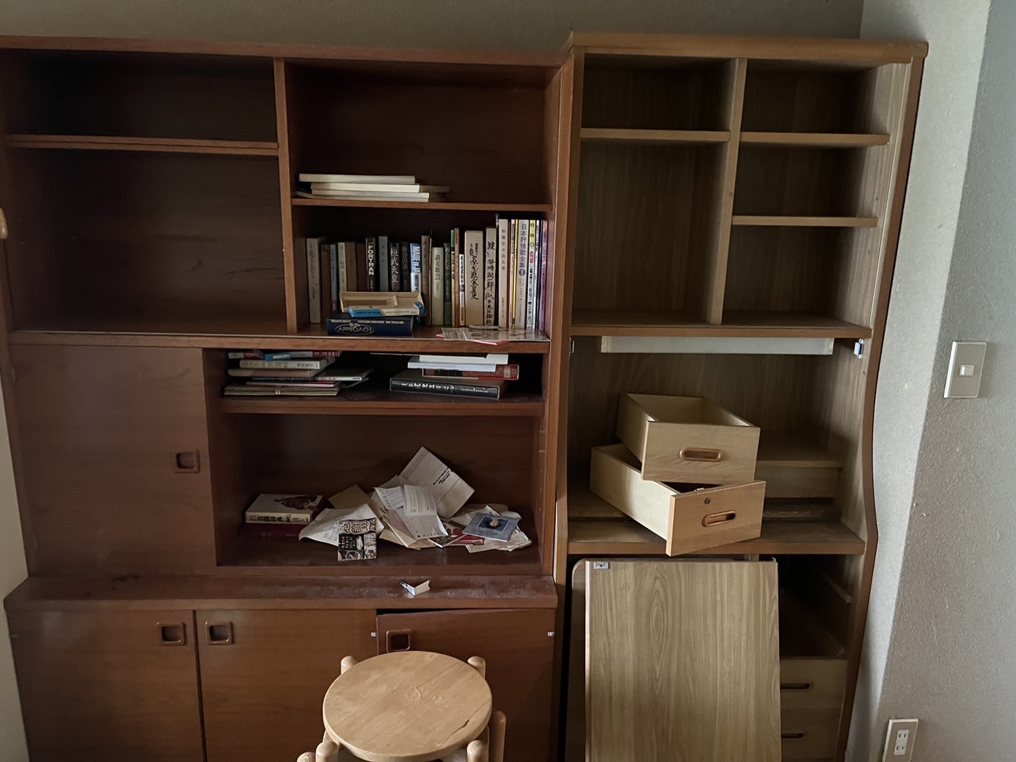 木製んも大型本棚-粗大ごみ回収処分